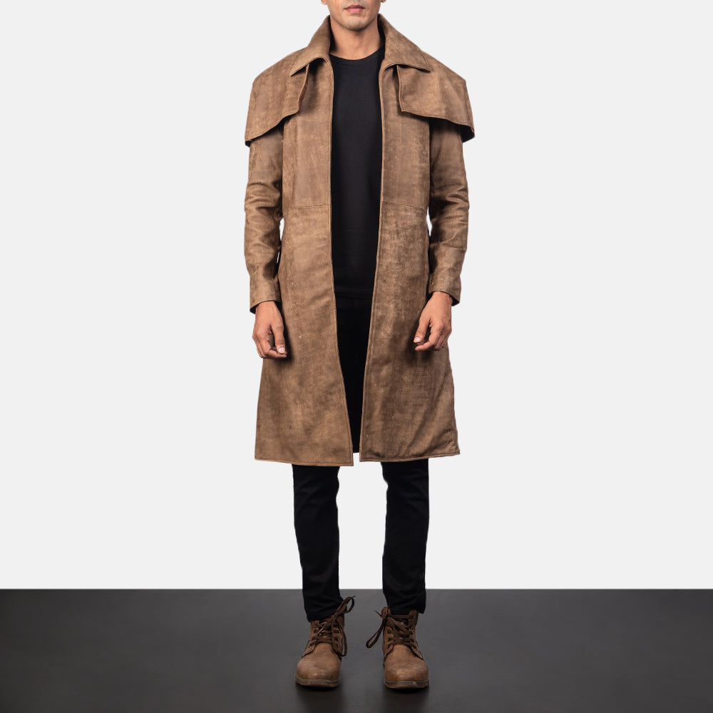 Classic Brown Leather Duster - image 1