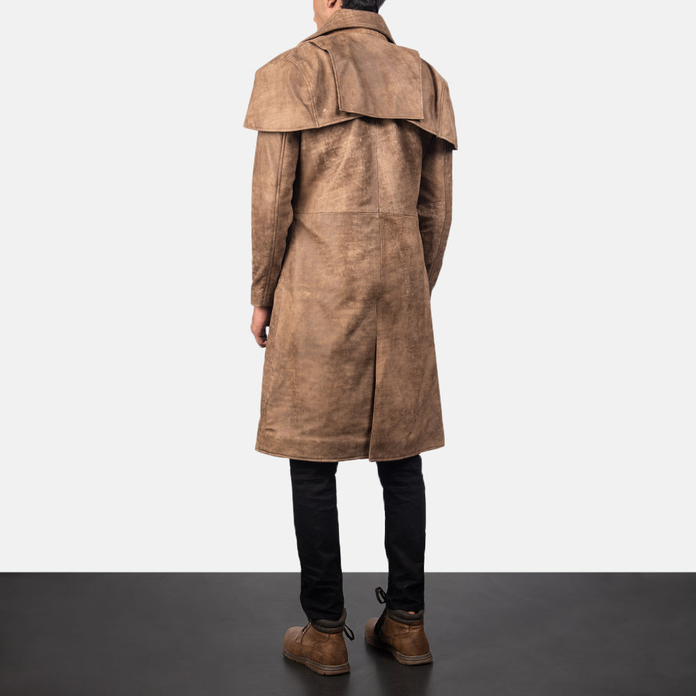 Classic Brown Leather Duster - image 3
