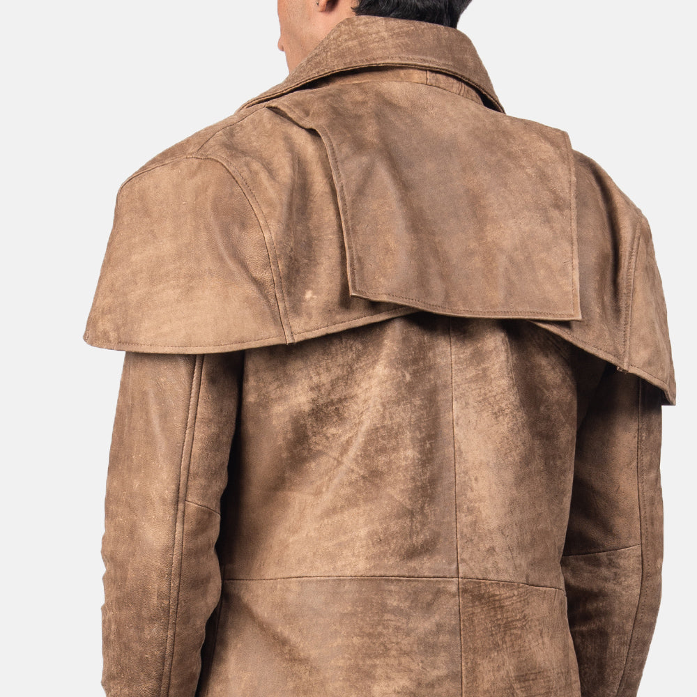 Classic Brown Leather Duster - image 4