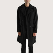 Claud Black Wool Double Breasted Coat - image 4