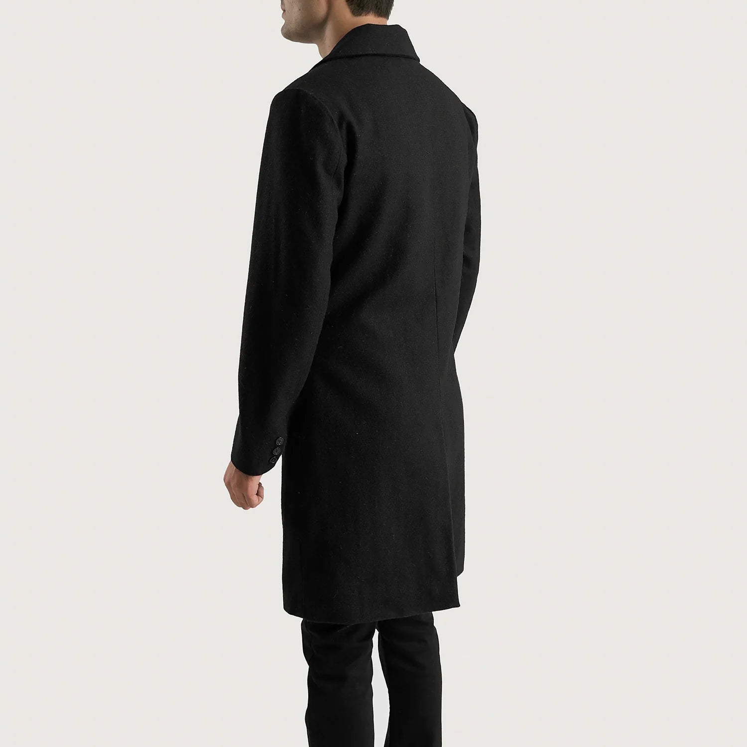 Claud Black Wool Double Breasted Coat - image 5