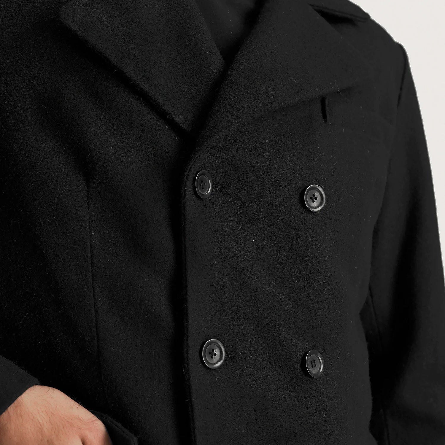 Claud Black Wool Double Breasted Coat - image 6