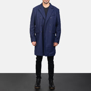 Claud Blue Wool Double Breasted Coat - image 1