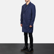 Claud Blue Wool Double Breasted Coat - image 2