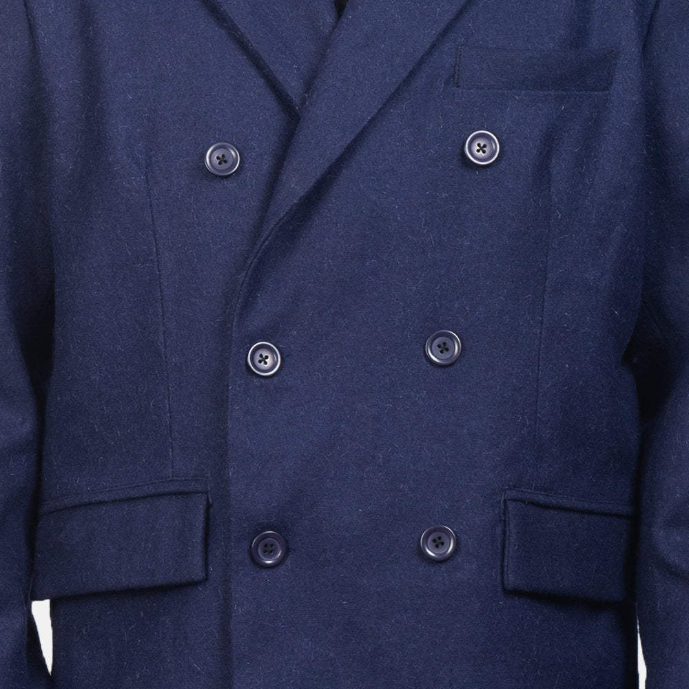 Claud Blue Wool Double Breasted Coat - image 6