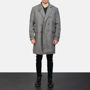 Claud Grey Wool Double Breasted Coat - image 3