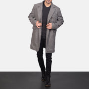 Claud Grey Wool Double Breasted Coat - image 5