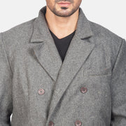 Claud Grey Wool Double Breasted Coat - image 6