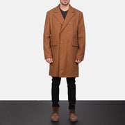 Claud Khaki Wool Double Breasted Coat - image 1