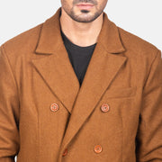 Claud Khaki Wool Double Breasted Coat - image 6
