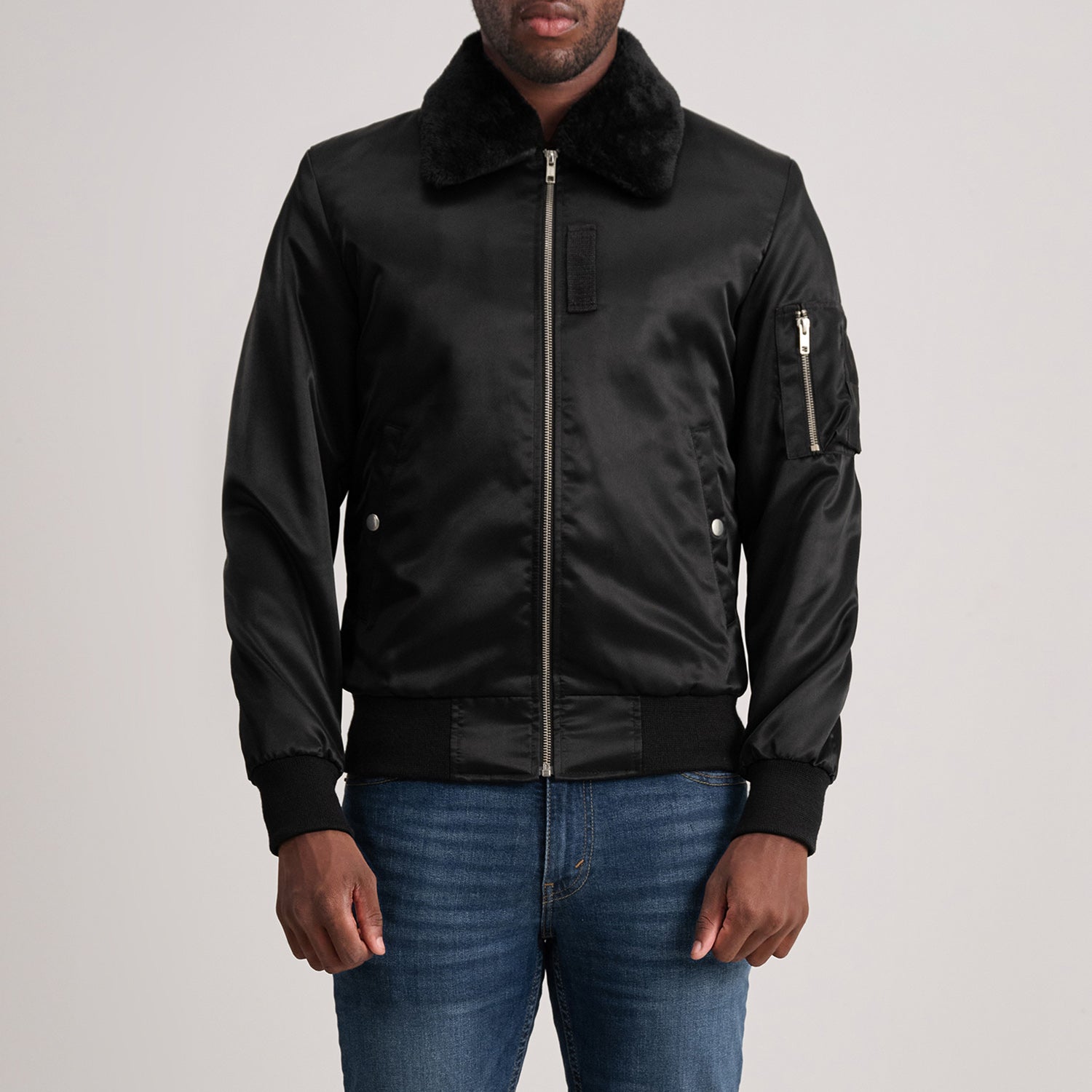 Clyde B-15 Black Bomber Jacket - image 1
