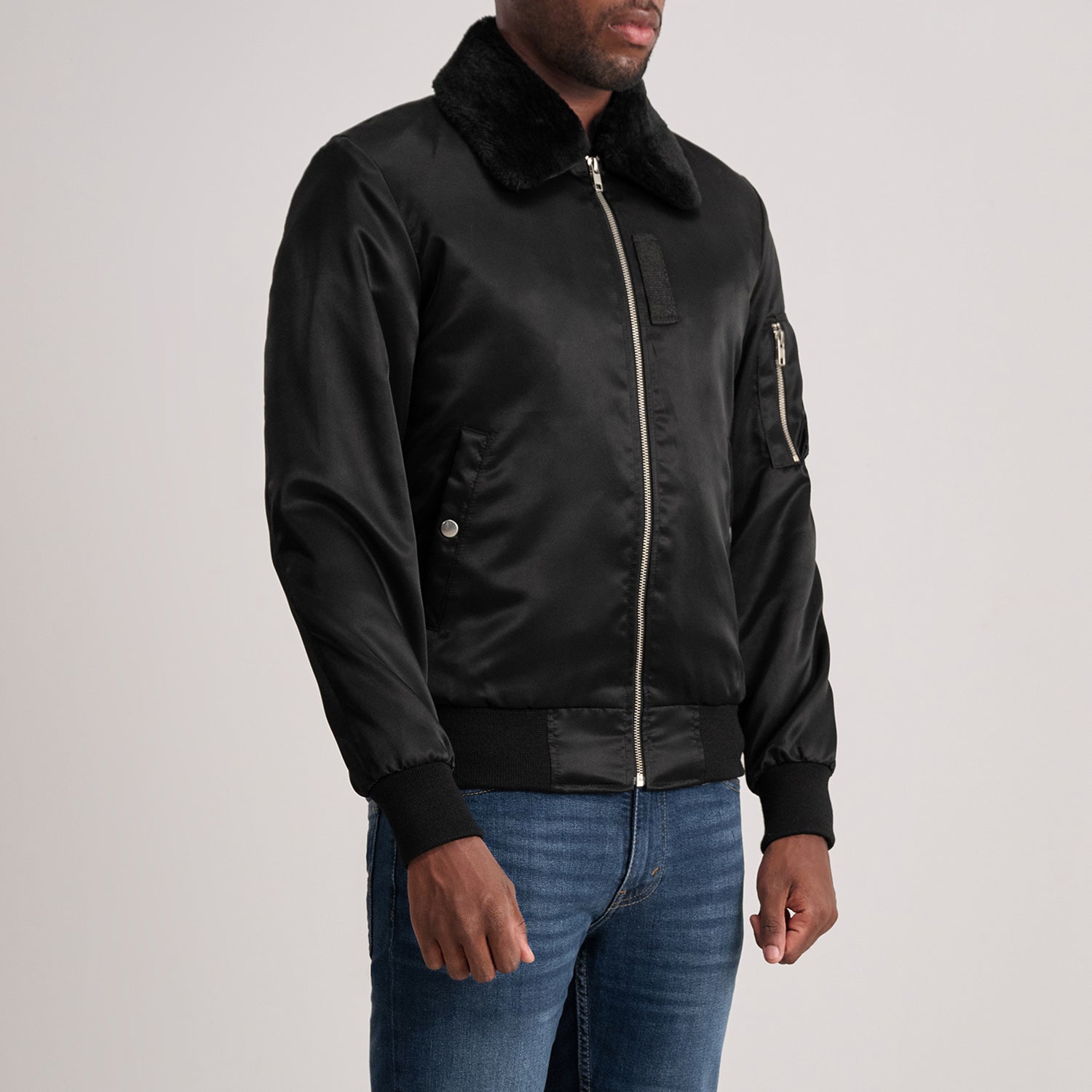 Clyde B-15 Black Bomber Jacket - image 2