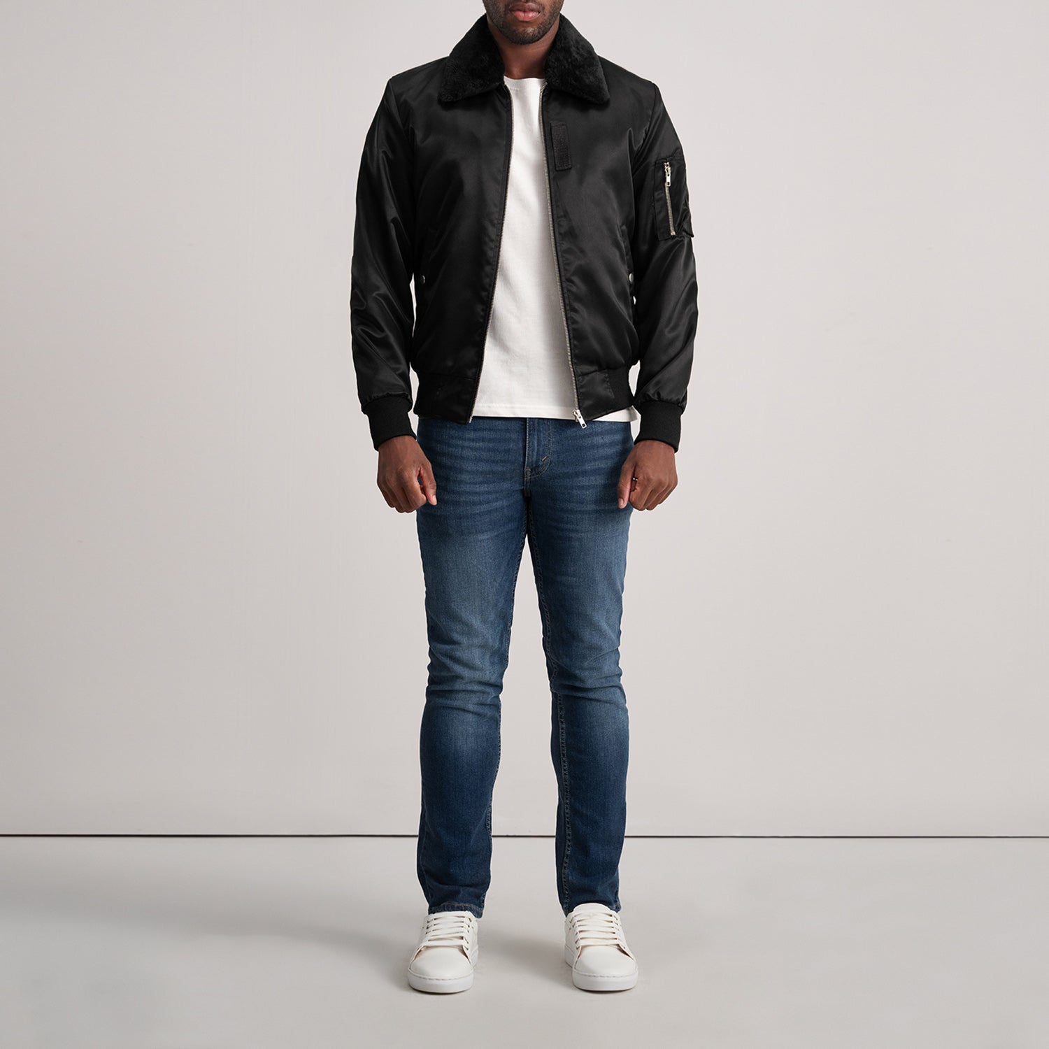 Clyde B-15 Black Bomber Jacket - image 3