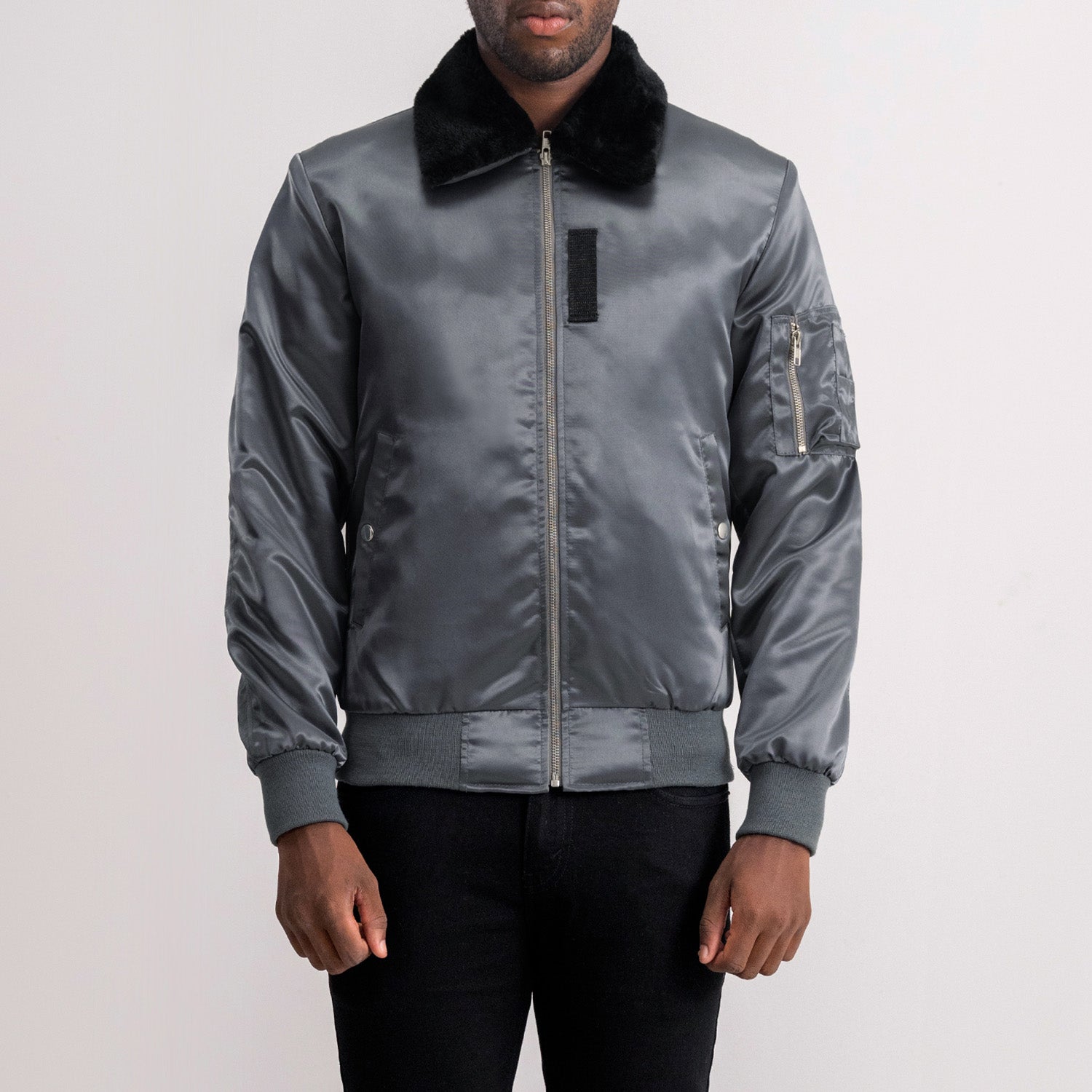Clyde B-15 Grey Bomber Jacket - image 1