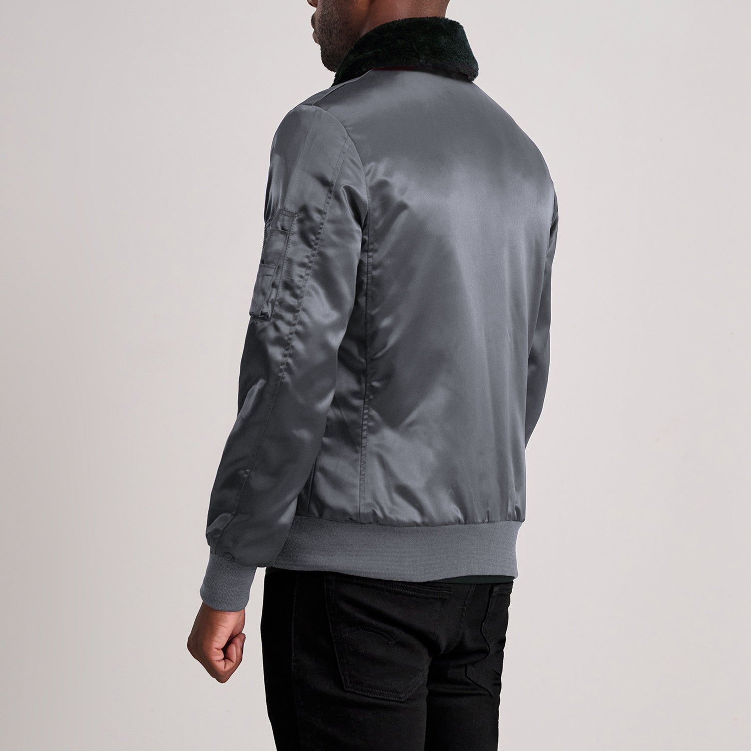 Clyde B-15 Grey Bomber Jacket - image 5