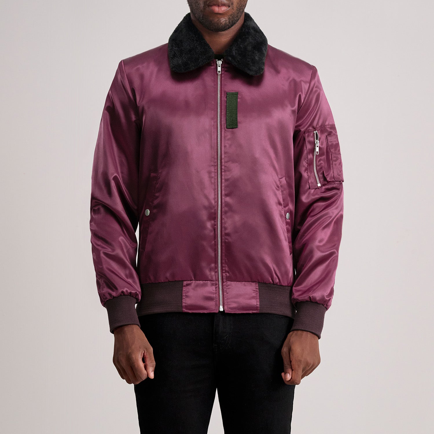 Clyde B-15 Maroon Bomber Jacket - image 1