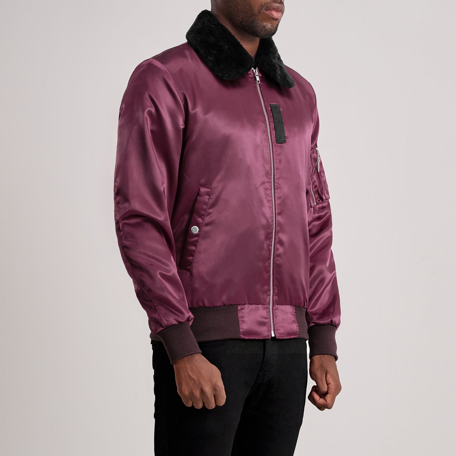 Clyde B-15 Maroon Bomber Jacket - image 2