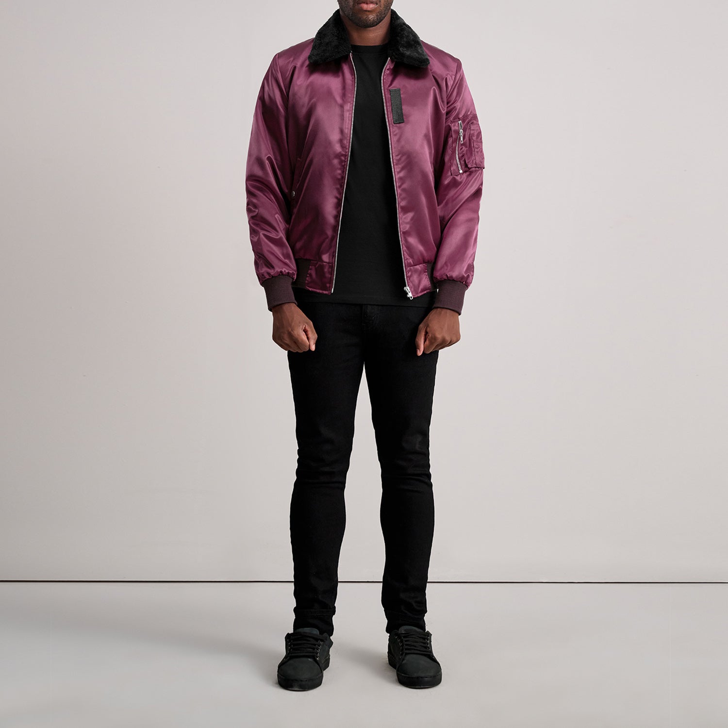 Clyde B-15 Maroon Bomber Jacket - image 4