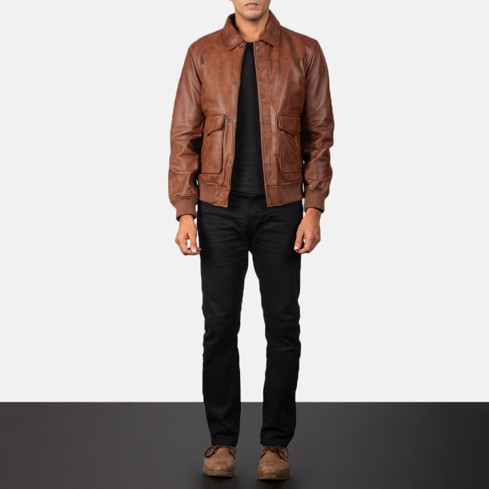 Coffmen Leather Bomber Jacket – alternate product view 3