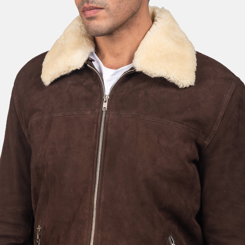 Authentic Goatskin Suede with Suede Finish Grain Texture & Heavy-Duty Seam Stitching Detail