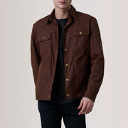 Colberto Brown Waxed Canvas Trucker Jacket - image 1