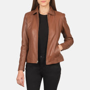 Colette Brown Leather Jacket - image 1
