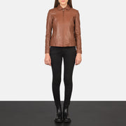 Colette Brown Leather Jacket - image 3