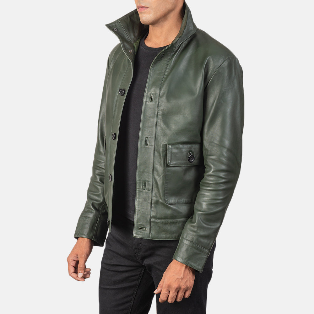 Columbus Leather Bomber Jacket – alternate product view 2
