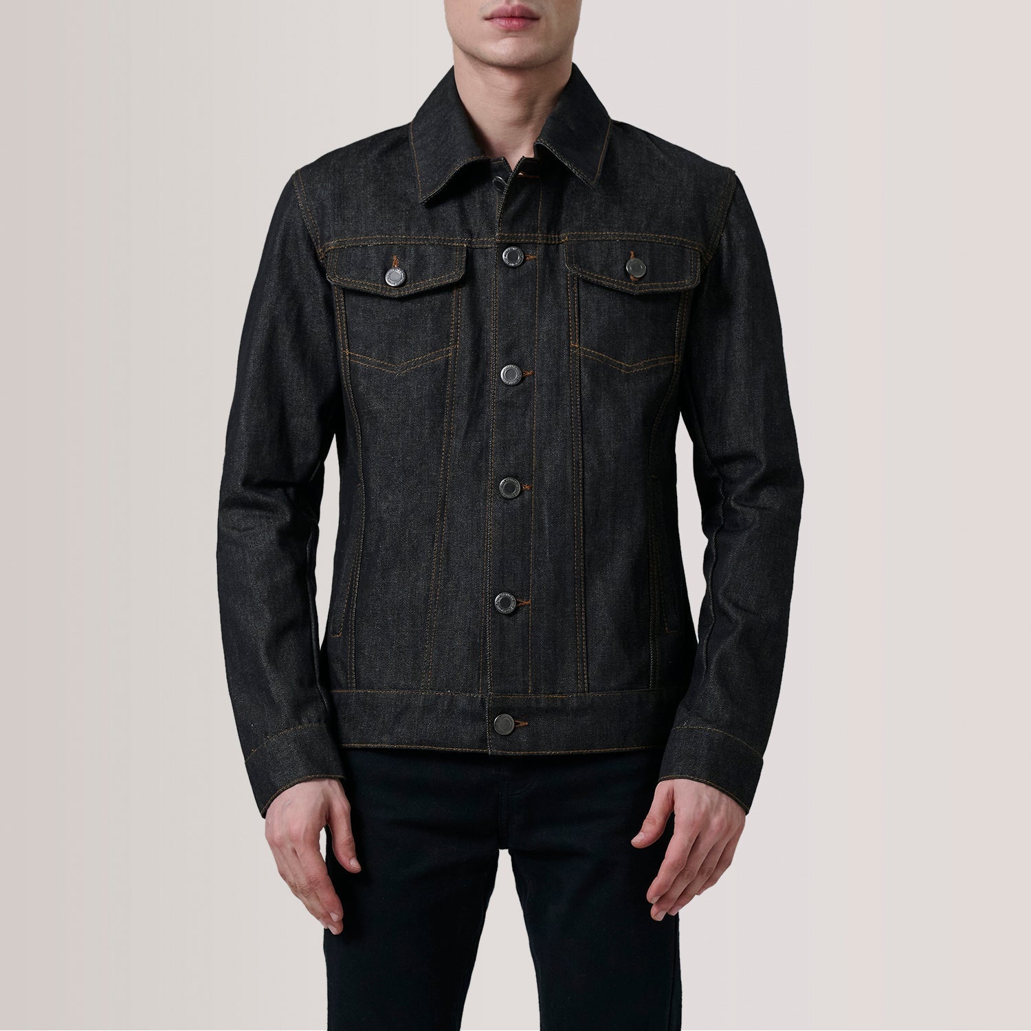 Conard Faded Black Denim Trucker Jacket - image 5