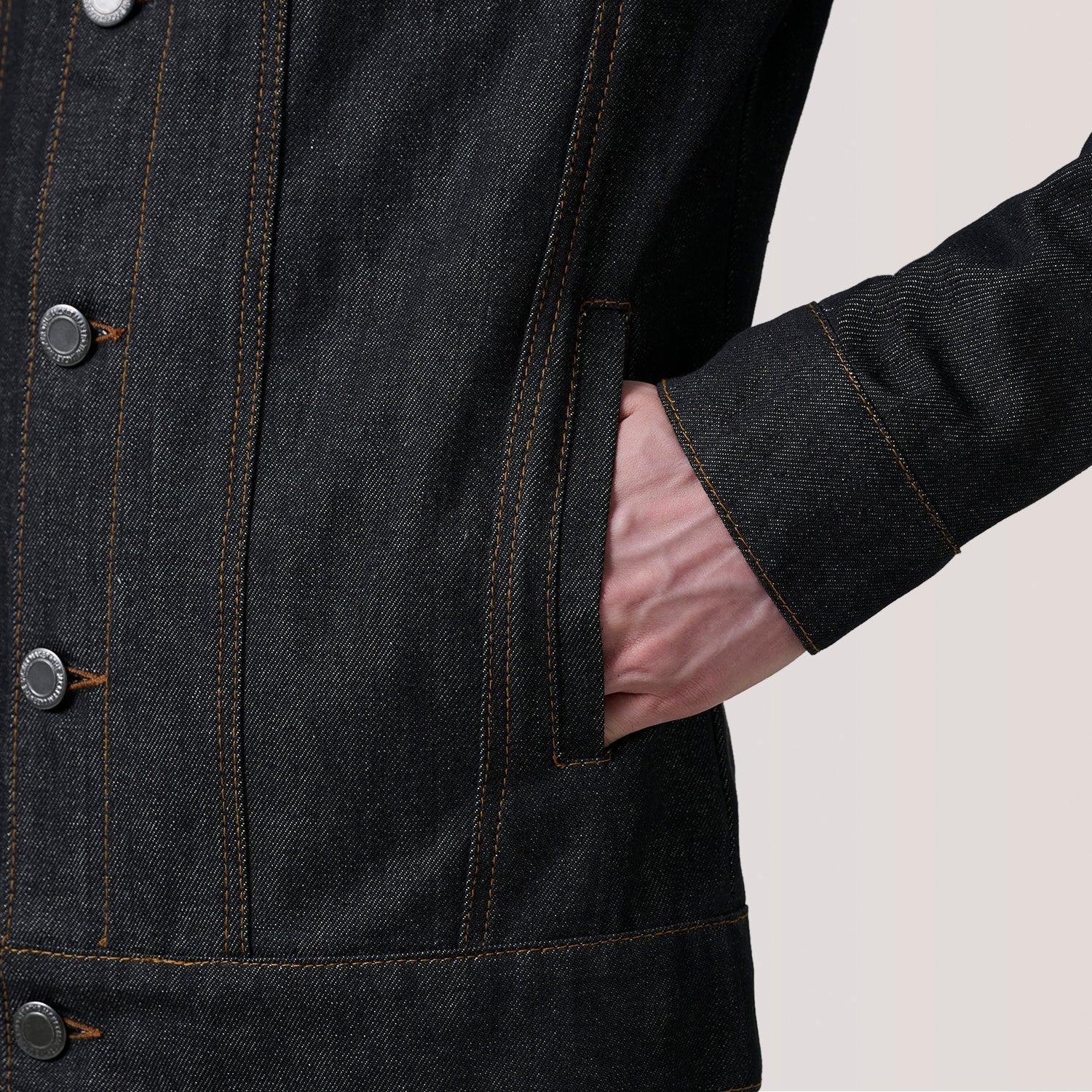 Conard Faded Black Denim Trucker Jacket - image 6