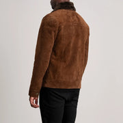 Authentic Goatskin Suede with Suede Finish Grain Texture & Heavy-Duty Seam Stitching Detail