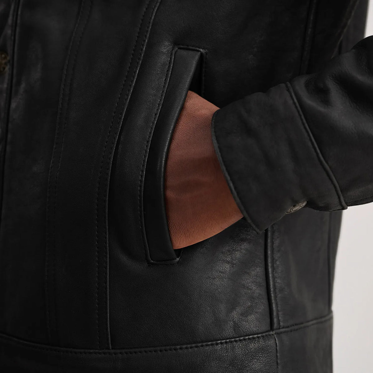 Authentic Sheepskin Snuffed with Snuffed Finish Grain Texture & Heavy-Duty Seam Stitching Detail