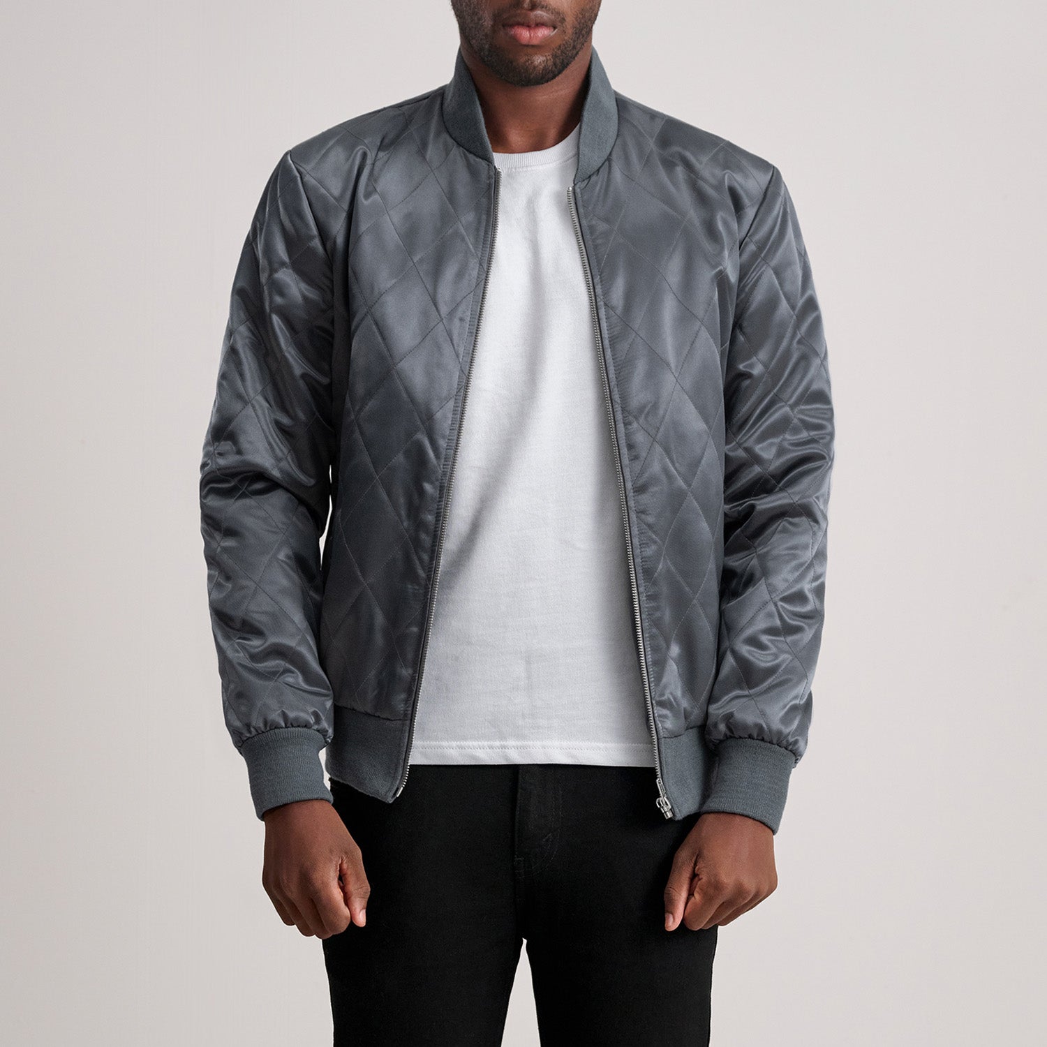 Danson Quilted Grey Varsity Jacket - image 3