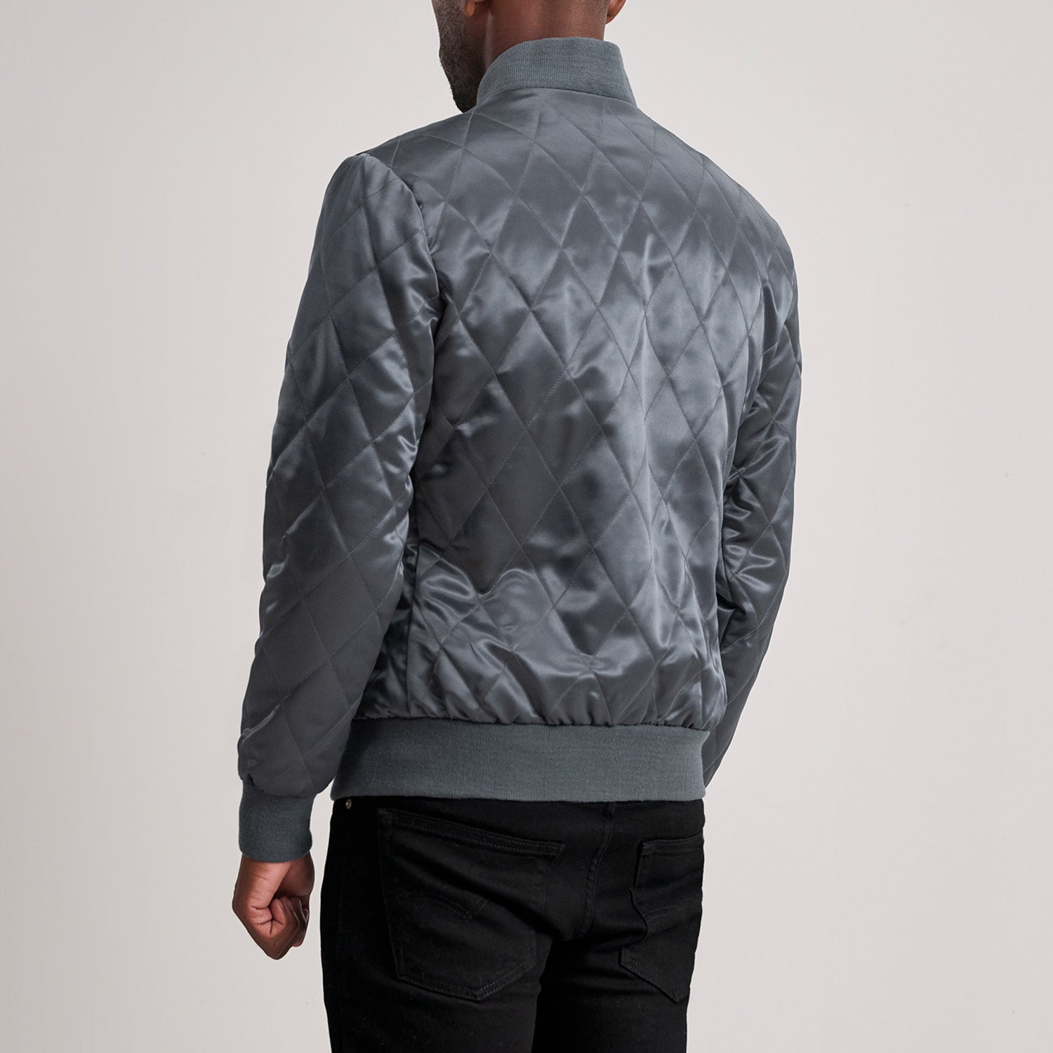 Danson Quilted Grey Varsity Jacket - image 4