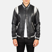 Dantee Black Leather Varsity Jacket – alternate product view 1