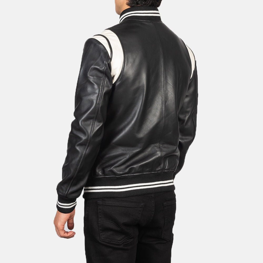 Dantee Black Leather Varsity Jacket – alternate product view 5