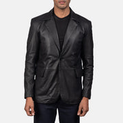 Daron Black Leather Blazer - image 1