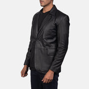 Daron Black Leather Blazer - image 2