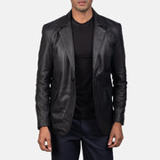 Daron Black Leather Blazer - image 4