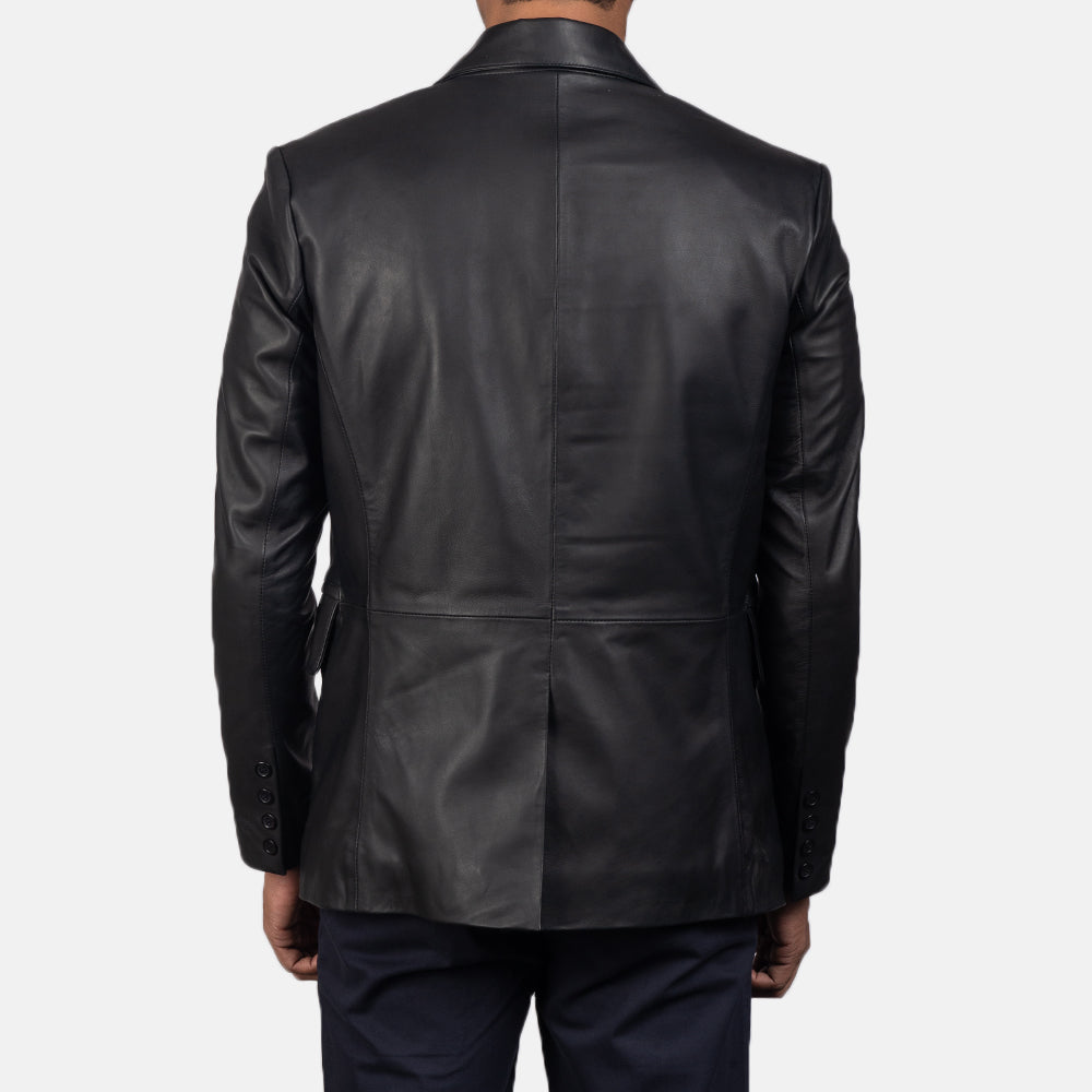 Daron Black Leather Blazer - image 5