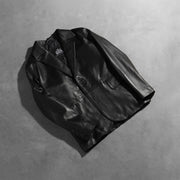 Daron Black Leather Blazer - image 7