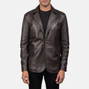 Daron Brown Leather Blazer - image 1