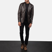 Daron Brown Leather Blazer - image 3