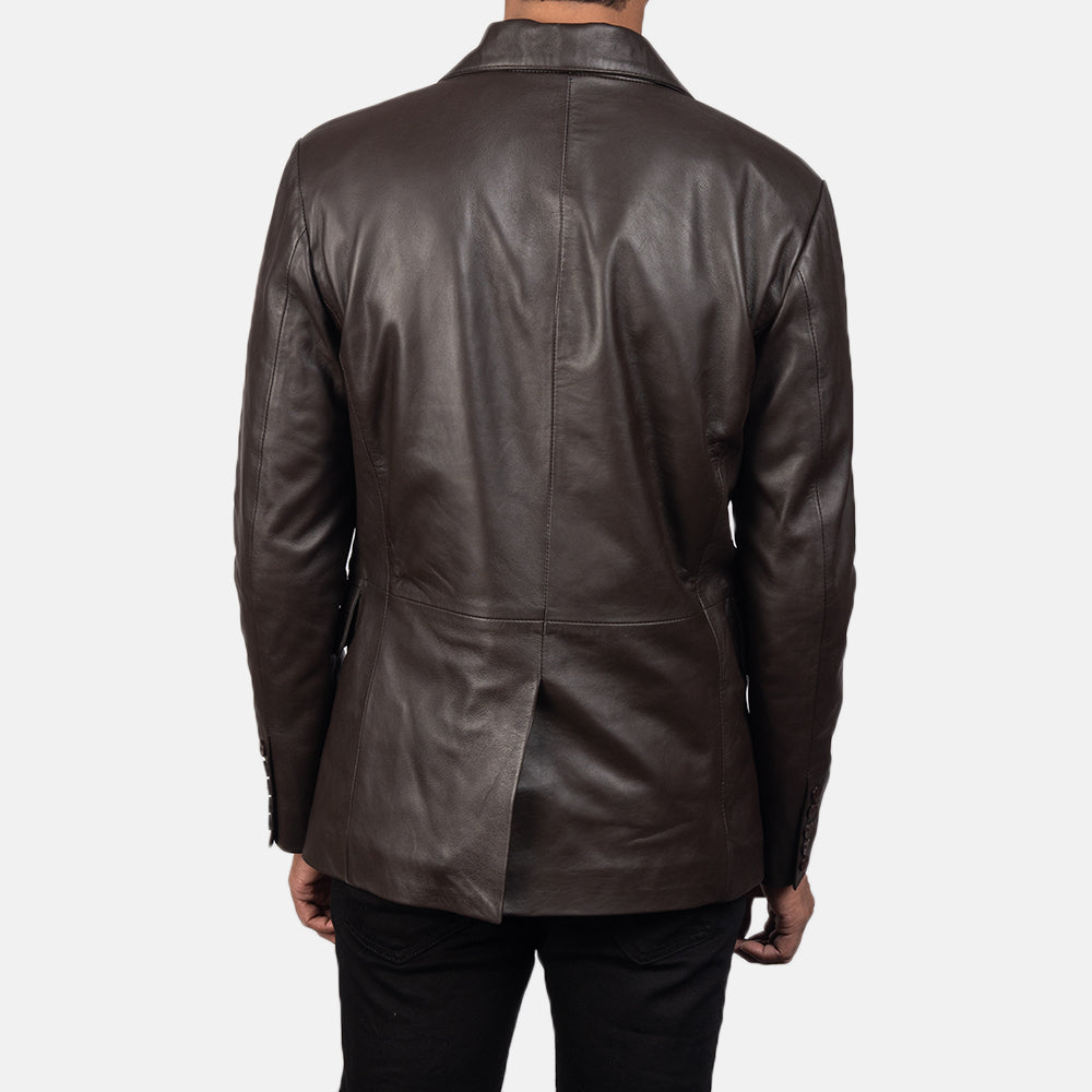 Daron Brown Leather Blazer - image 5
