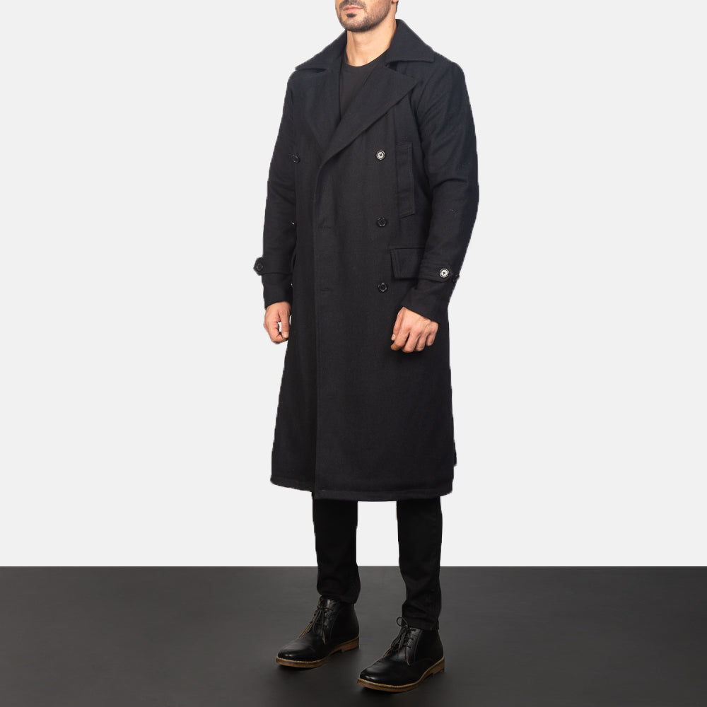 Detective Black Wool Coat - image 2