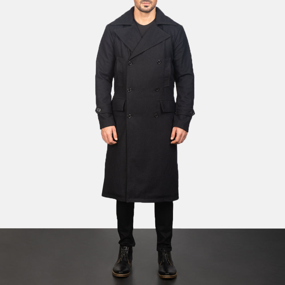 Detective Black Wool Coat - image 4
