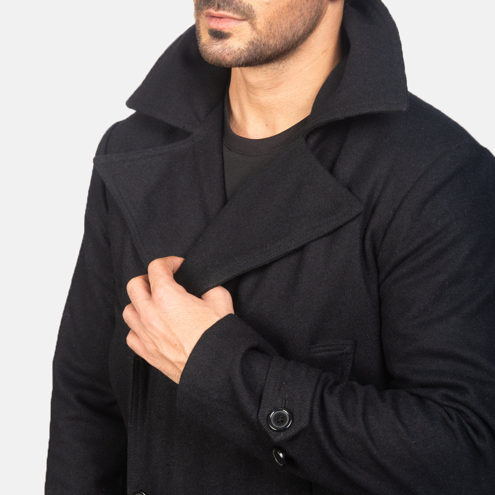 Detective Black Wool Coat - image 6