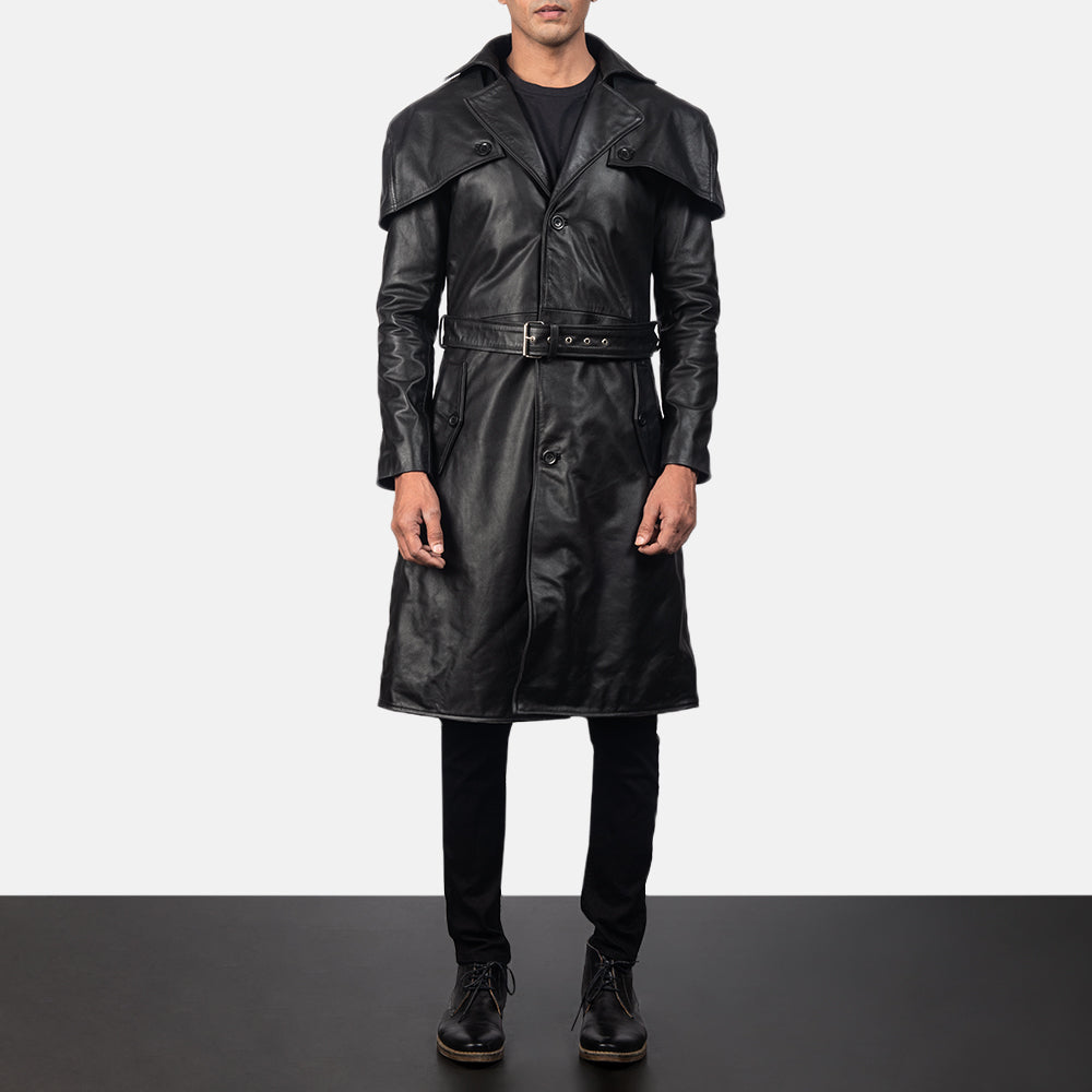 Deux Black Leather Duster - image 2