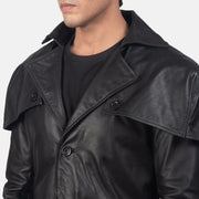Deux Black Leather Duster - image 4
