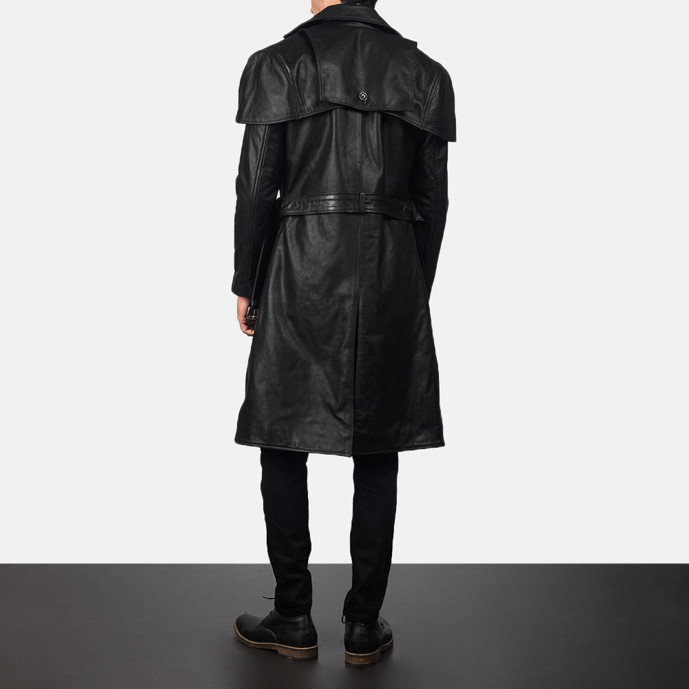 Deux Black Leather Duster - image 5